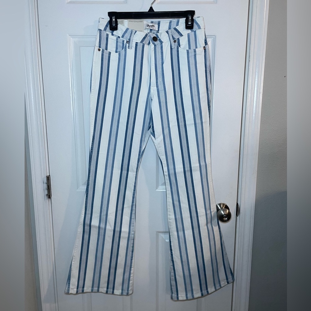 Wrangler Retro Bailey High Rise Striped Flare Jeans Size 7 | 29x32